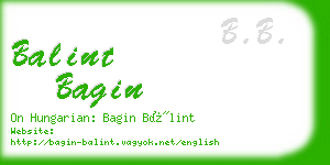 balint bagin business card